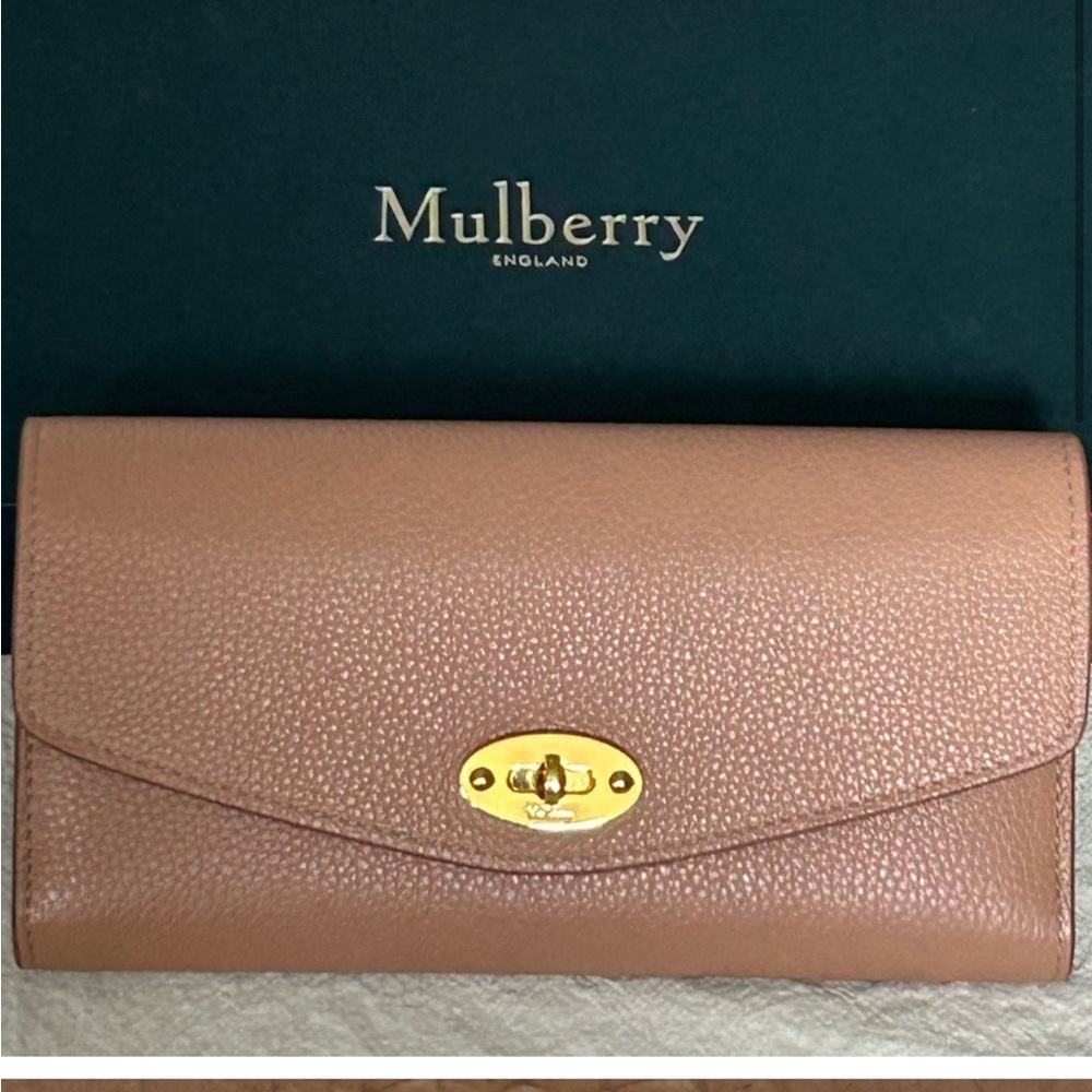 MULBERRY Darley Continental Wallet Small Grain Leather in Blush - Picture 2 of 7